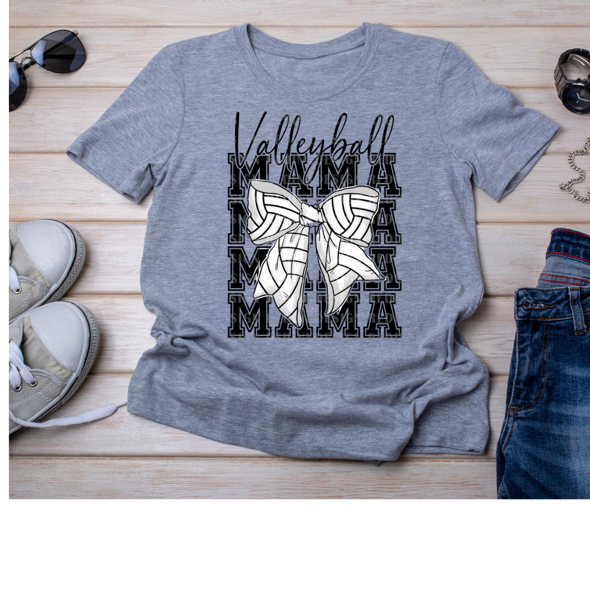Volleyball Mama Bow DTF Graphic Tee