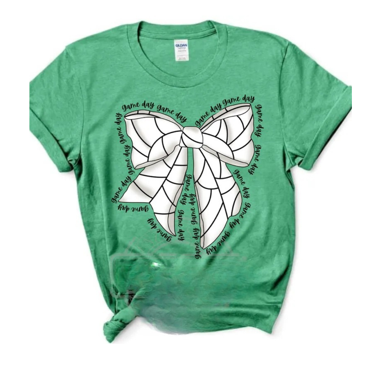 Volleyball big bow DTF graphic tee with Black print