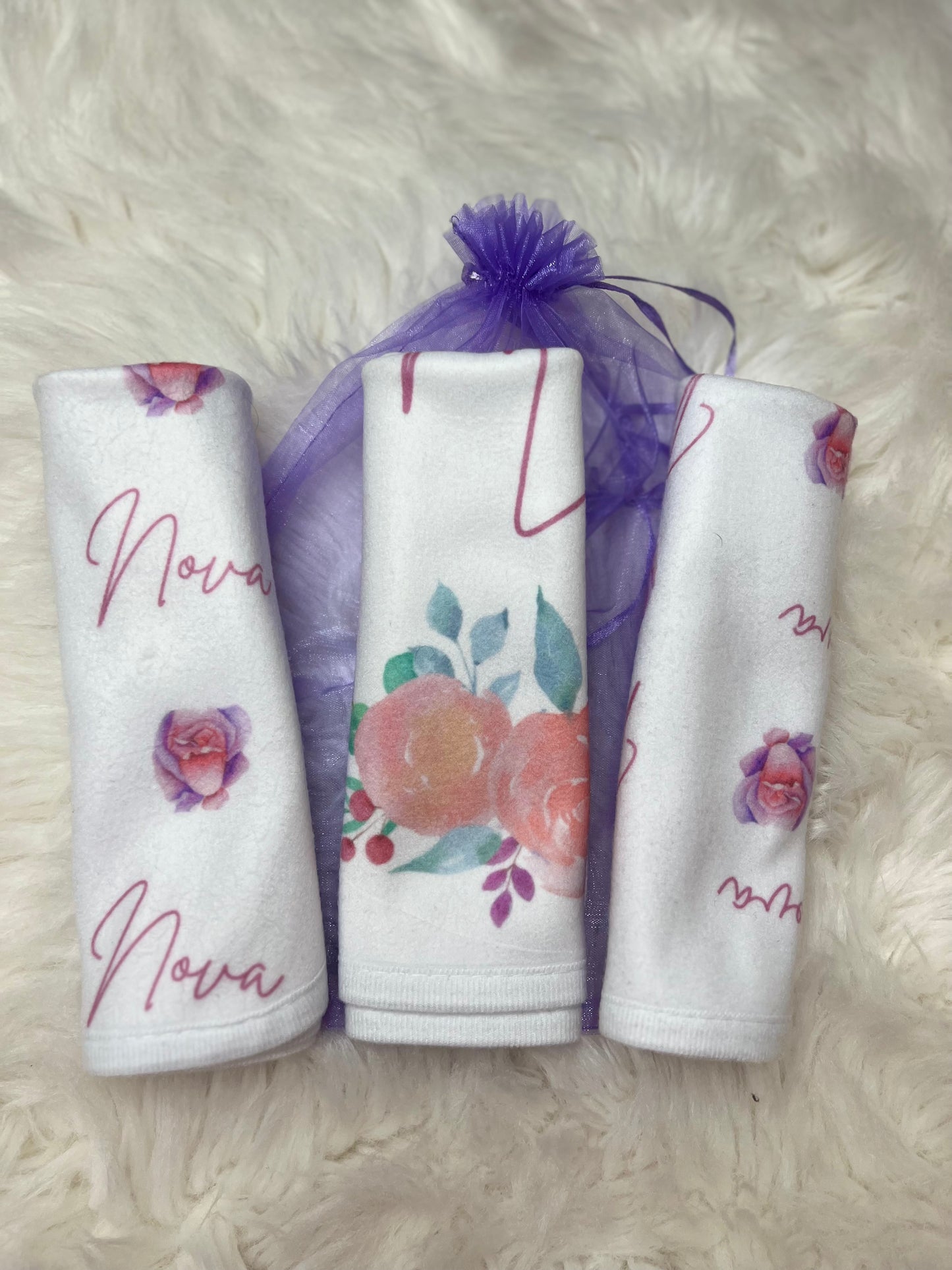 FLEECE BABY BURP CLOTHS (3 PK)