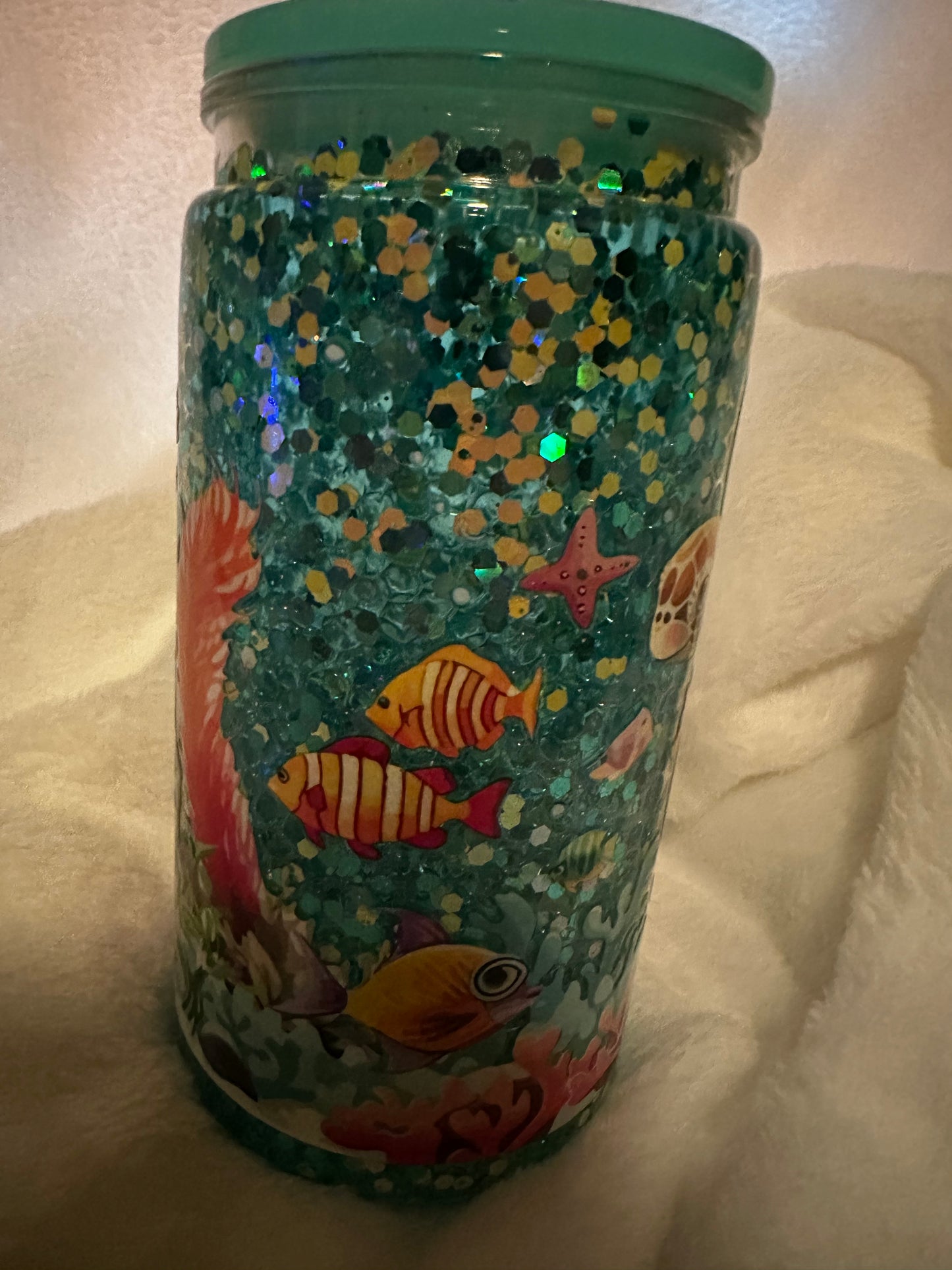 Pre-made 16 oz Snow Globe Tumblers