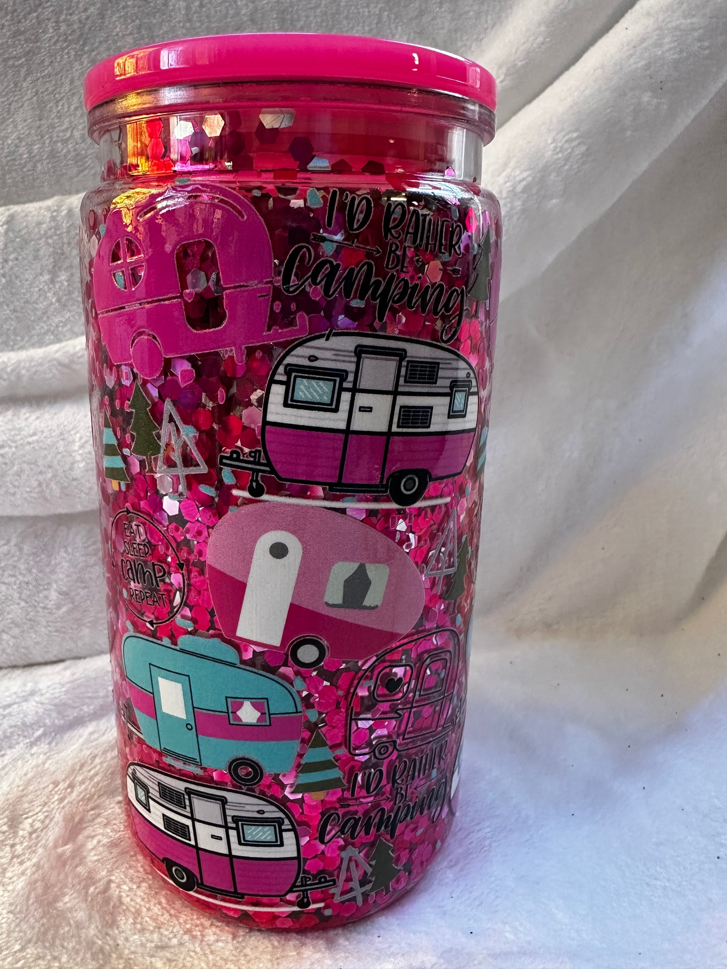 Pre-made 16 oz Snow Globe Tumblers