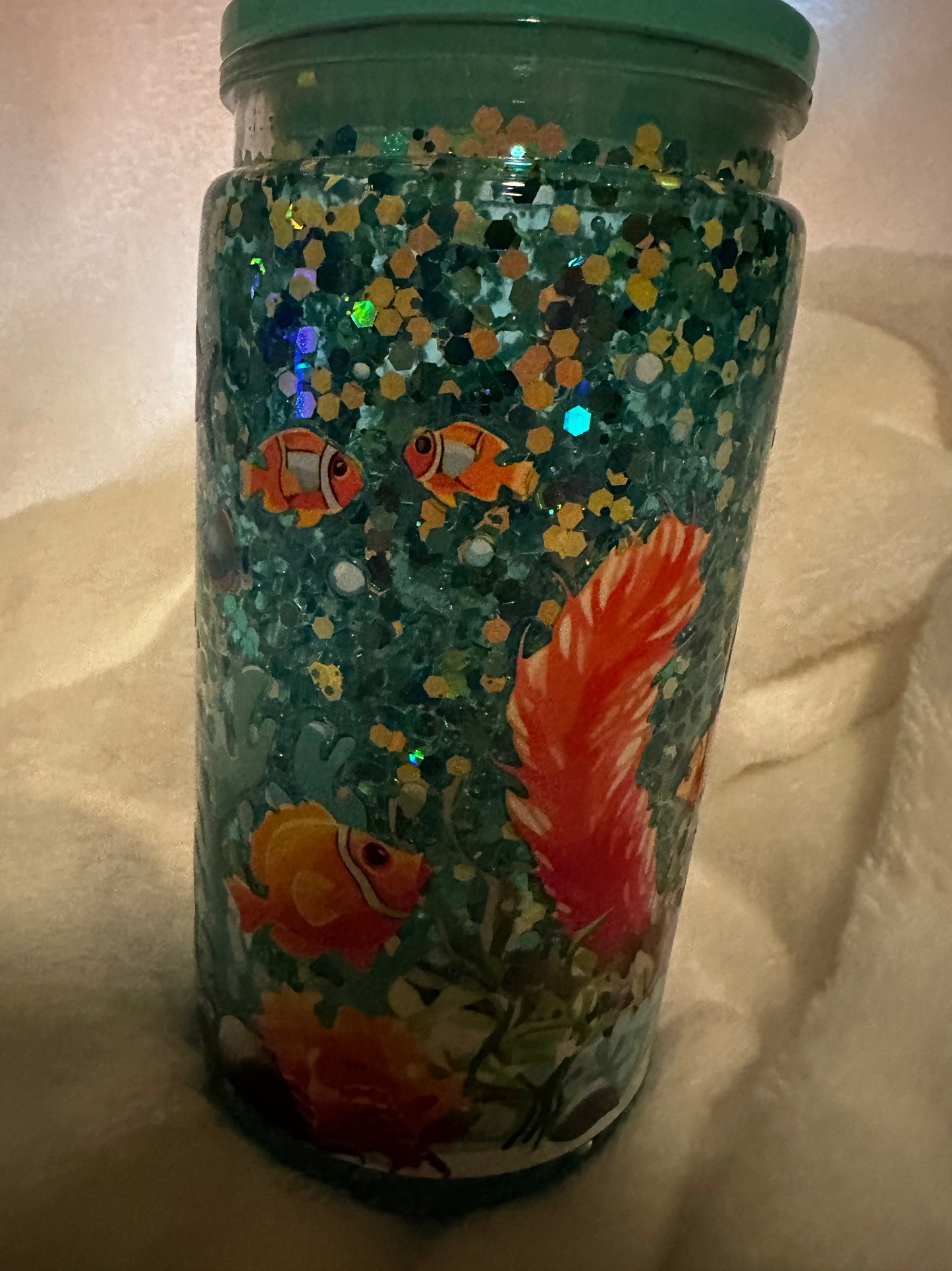 Pre-made 16 oz Snow Globe Tumblers