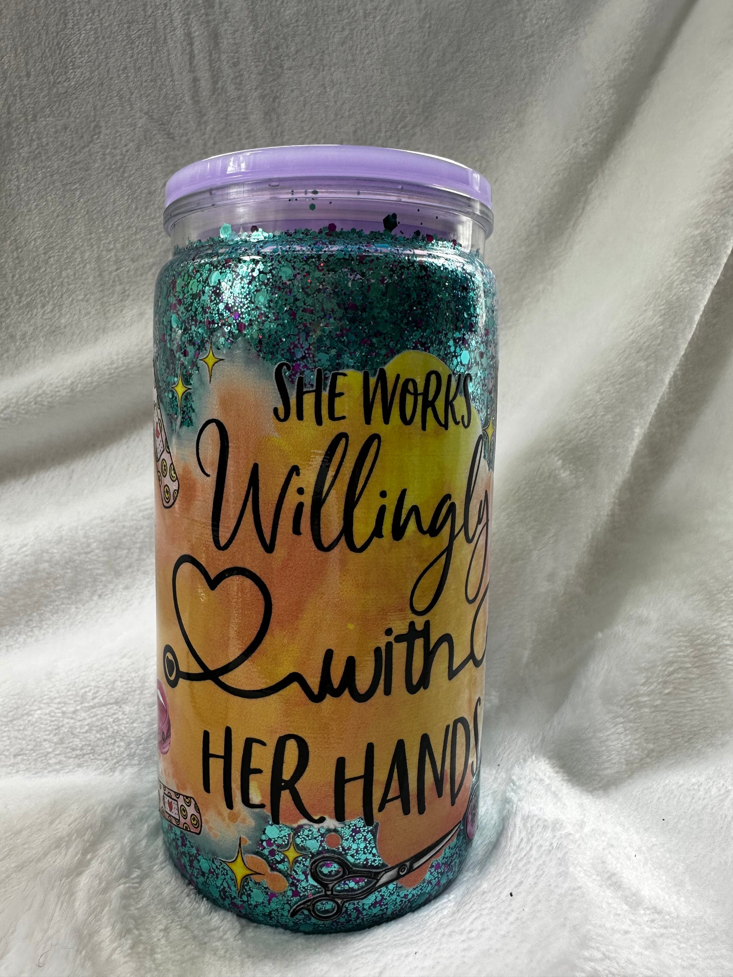 Pre-made 16 oz Snow Globe Tumblers