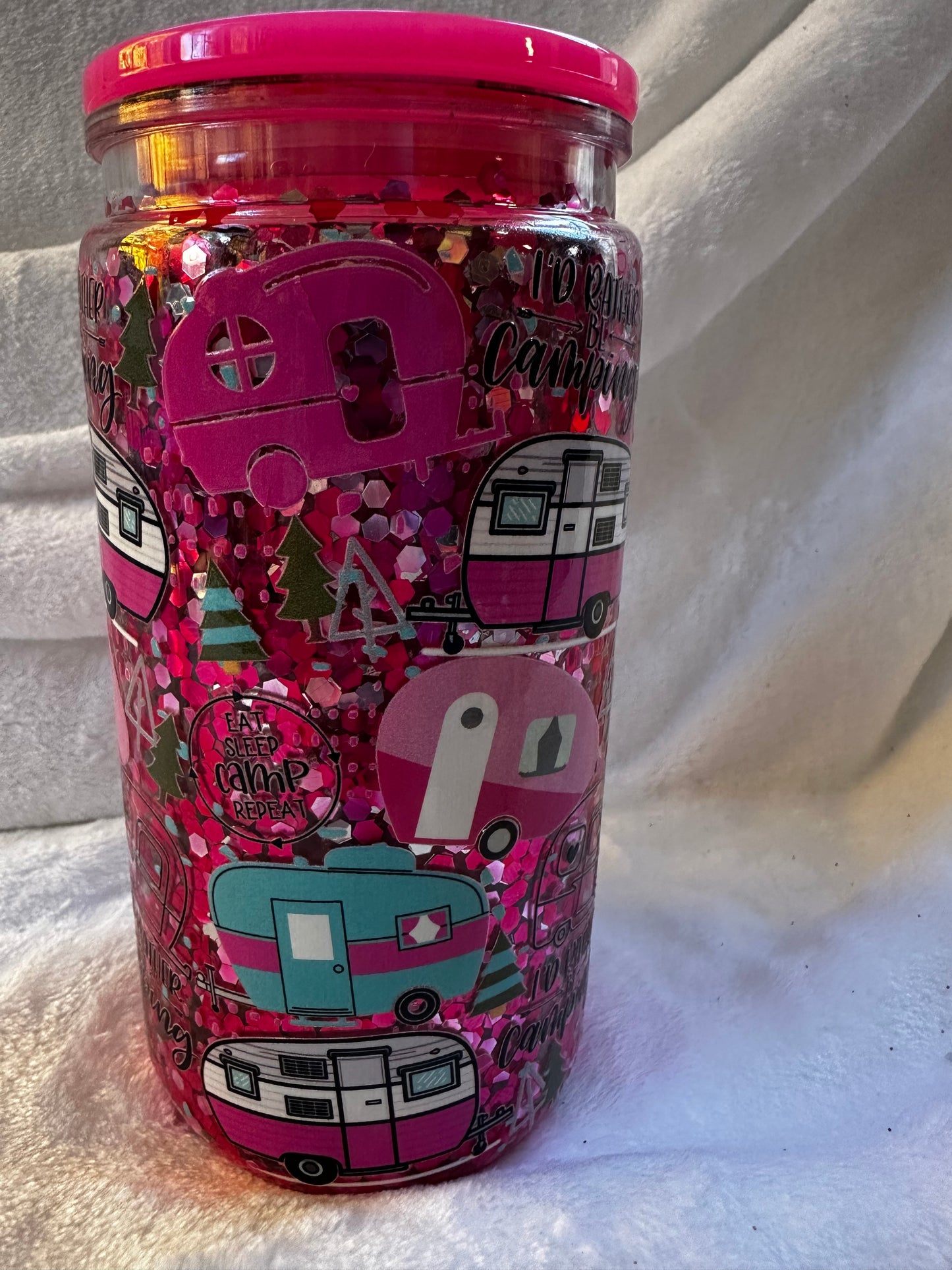 Pre-made 16 oz Snow Globe Tumblers