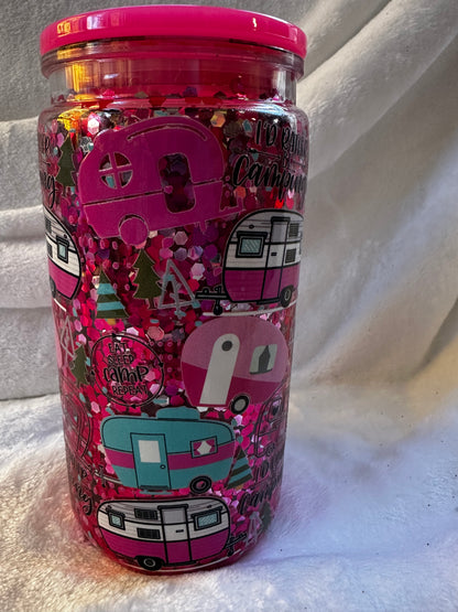 Pre-made 16 oz Snow Globe Tumblers