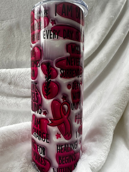 Breast Cancer Warrior Puffy 20 oz Tumbler