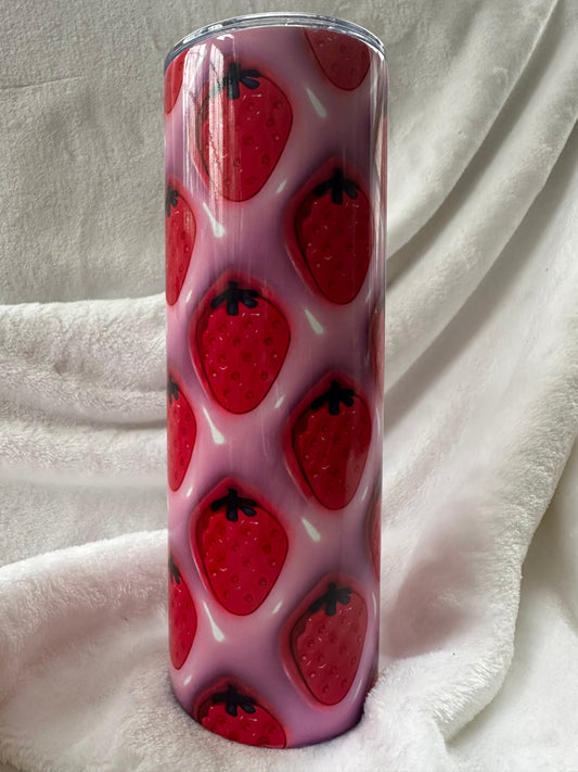 Puffy Strawberries 20oz Tumbler