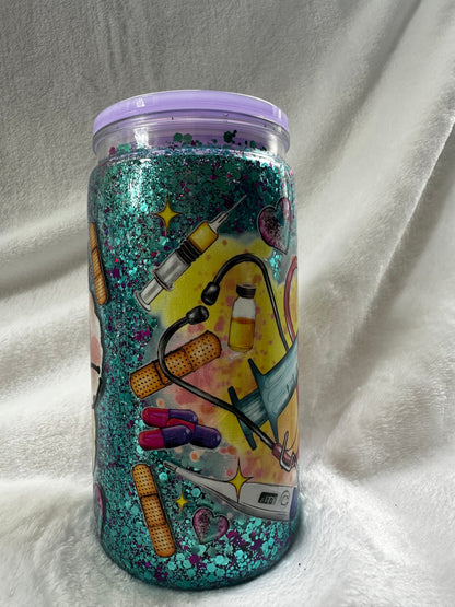 Pre-made 16 oz Snow Globe Tumblers