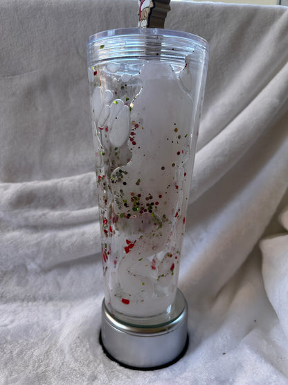 Pre-made Lava 24 oz Snow Globe Tumbler Santa Hat Highland Cow